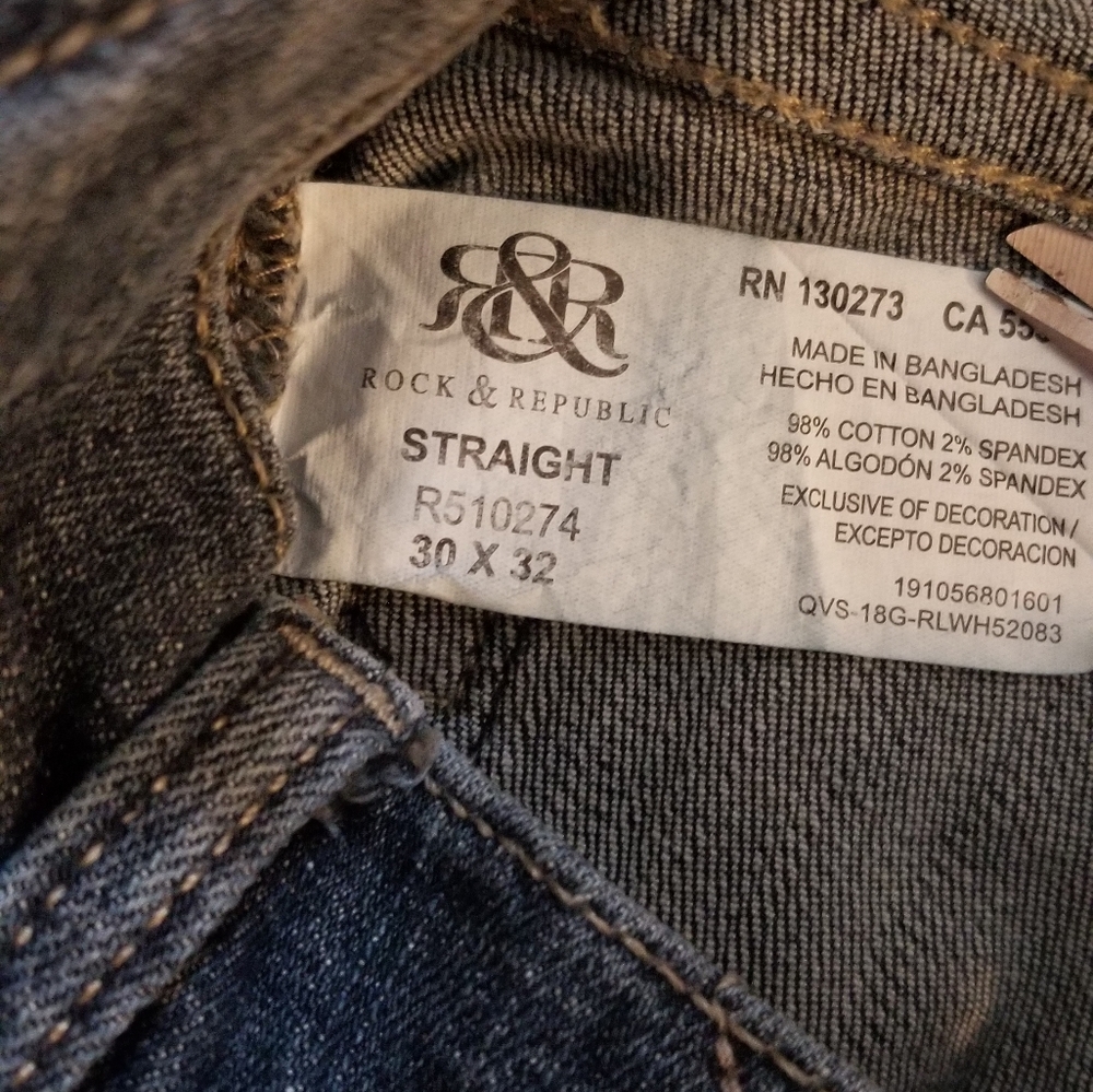 Men's Rock & Republic straight leg Jean's Size 30×32. Excellent condition - Picture 5 of 8